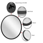 Miroir mural moderne noir de 22" – Cadre en plastique léger