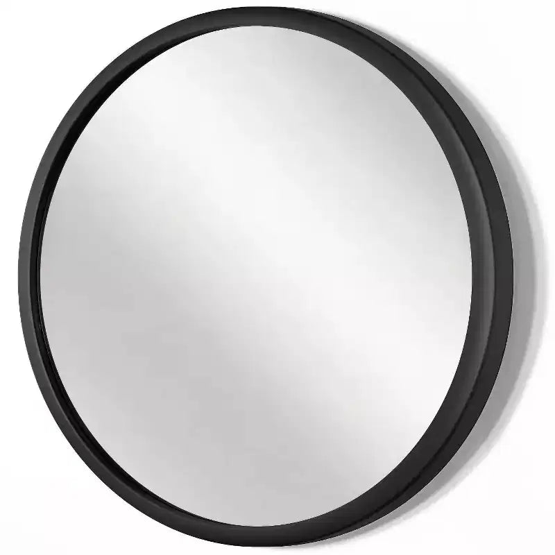 Miroir mural moderne noir de 22" – Cadre en plastique léger