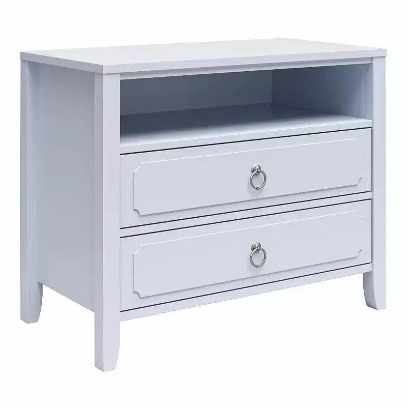 Table de chevet élégante à 2 tiroirs au design classique