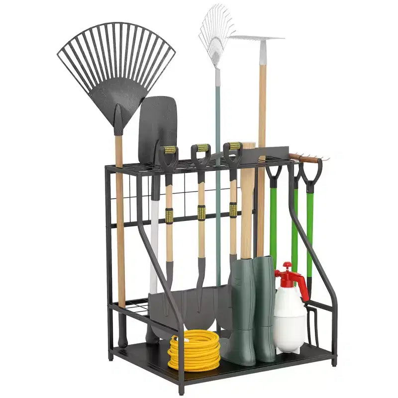 Organisateur d'outils de jardin à 3 niveaux pour garage – Support de rangement pour outils de jardin