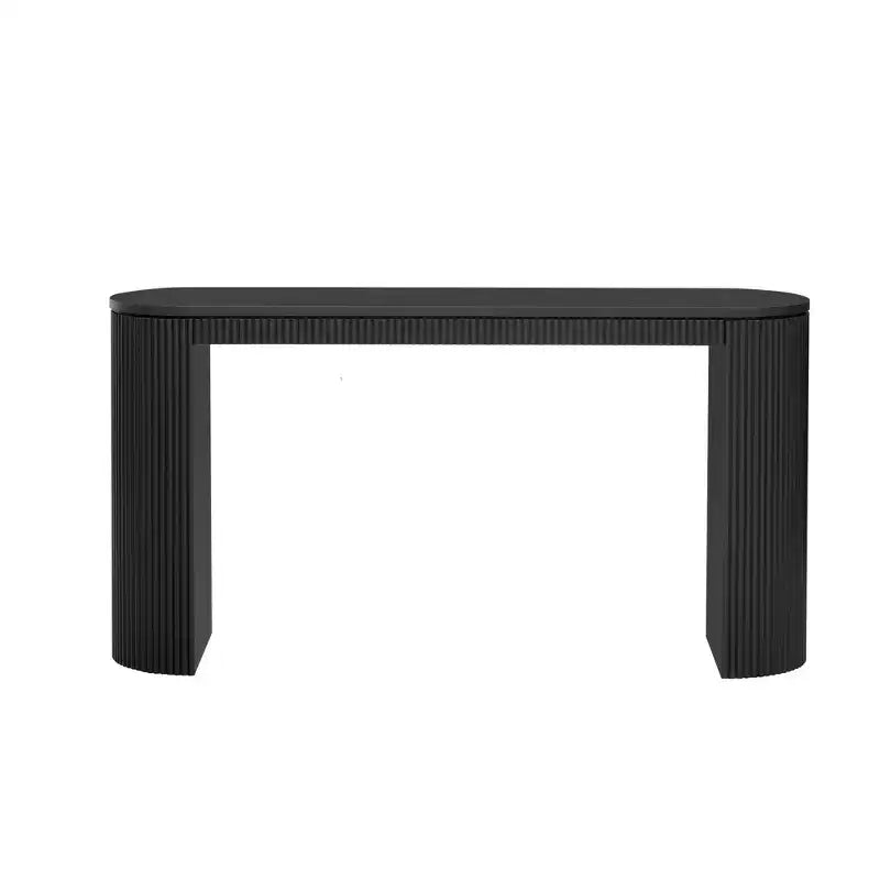 Console galbée avec motif rayé vertical unique