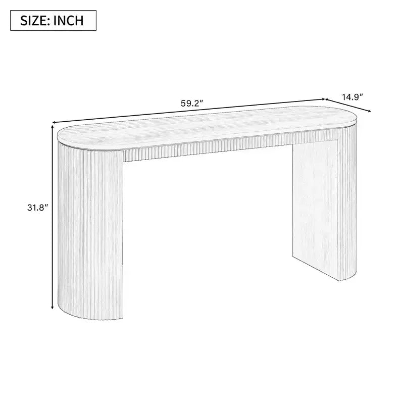 Console galbée avec motif rayé vertical unique