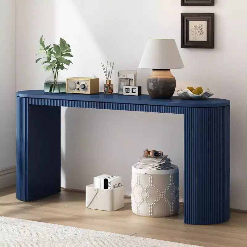 Console galbée avec motif rayé vertical unique