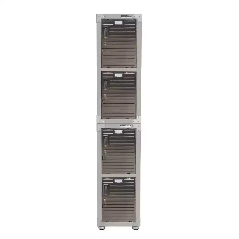 Casier empilable 4 portes – Rangement en acier robuste