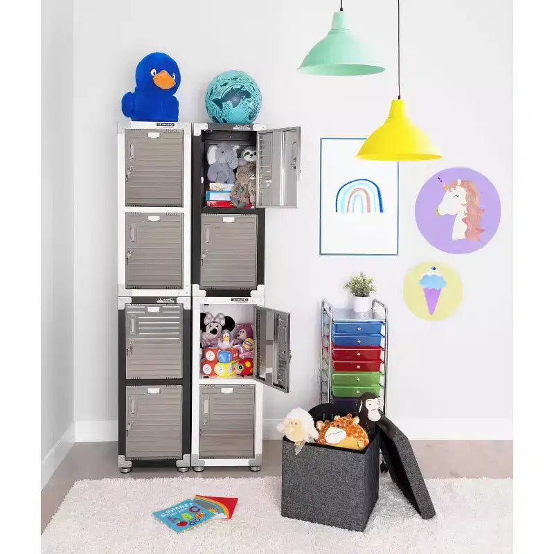 Casier empilable 4 portes – Rangement en acier robuste