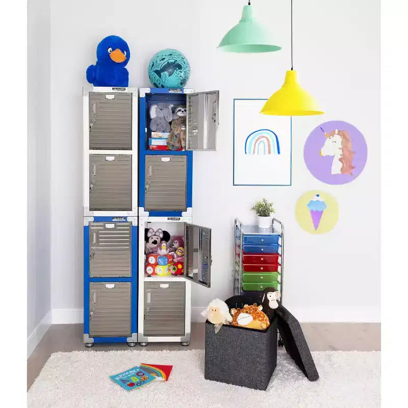 Casier empilable 4 portes – Rangement en acier robuste