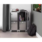 Casier empilable 4 portes – Rangement en acier robuste