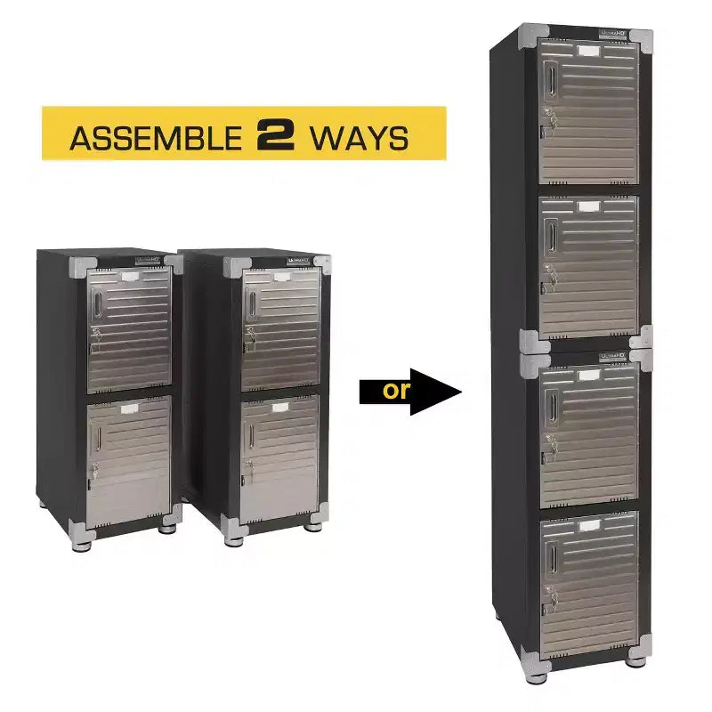 Casier empilable 4 portes – Rangement en acier robuste
