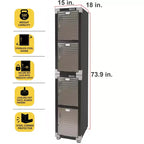 Casier empilable 4 portes – Rangement en acier robuste