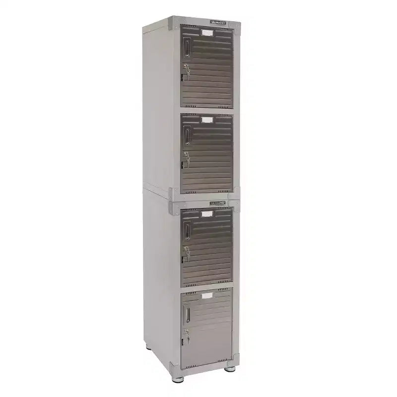 Casier empilable 4 portes – Rangement en acier robuste