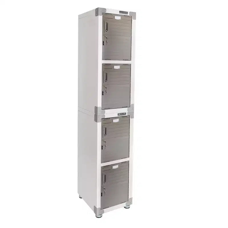 Casier empilable 4 portes – Rangement en acier robuste