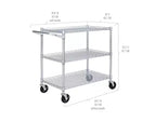 Chariot de service roulant commercial robuste NSF – Acier robuste