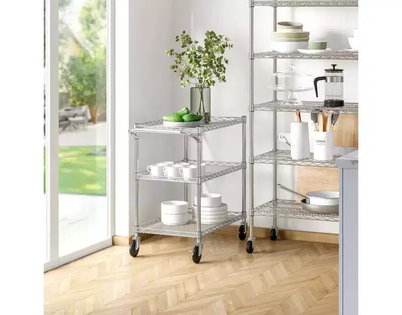Chariot de service roulant commercial robuste NSF – Acier robuste