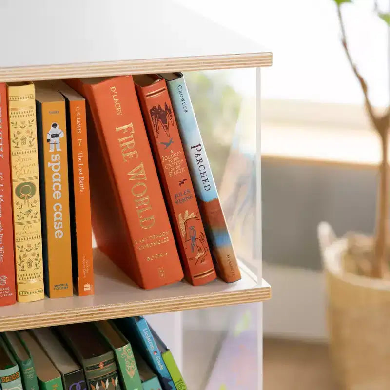 Étagère à Livres Rotative à 3 Niveaux pour Enfants – Grand Présentoir de Livres Blanc