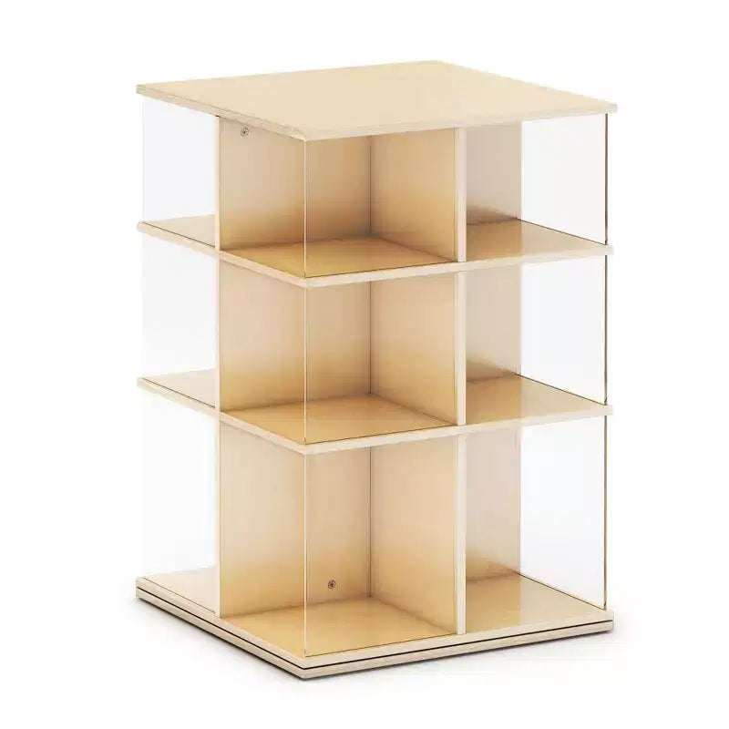 Étagère à Livres Rotative à 3 Niveaux pour Enfants – Grand Présentoir de Livres Blanc