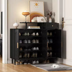Meuble à chaussures élégant crème – Buffet de rangement d'entrée chic