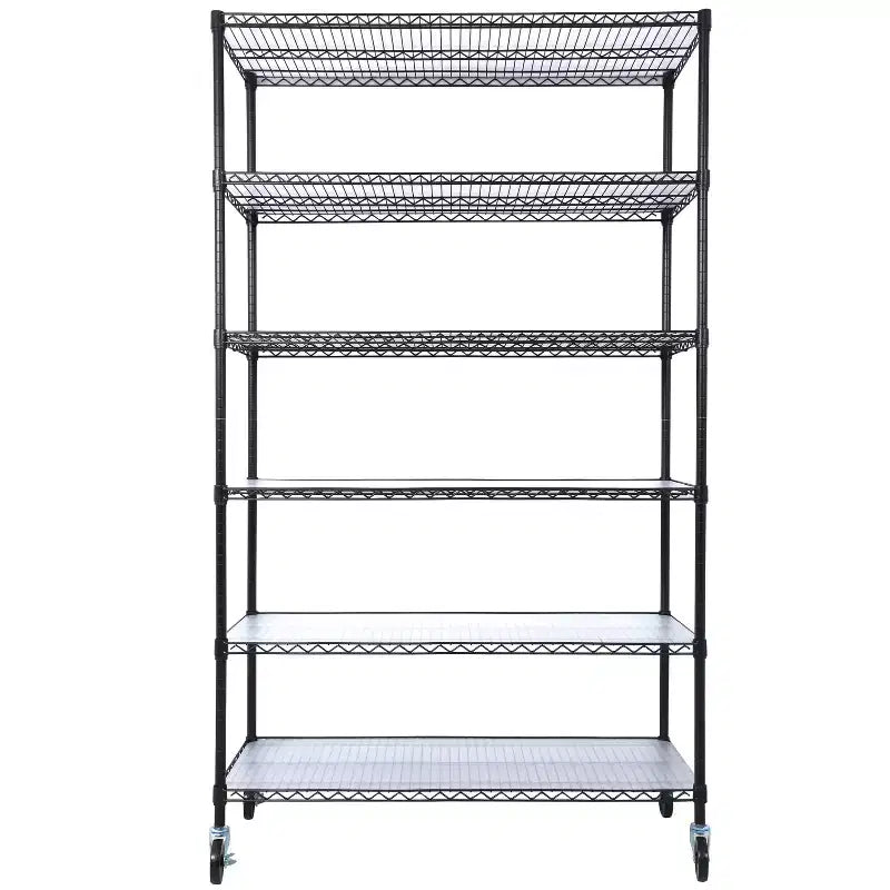 Étagère métallique à 6 niveaux de 2721 kg homologuée NSF – Support réglable robuste