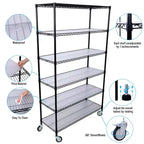 Étagère métallique à 6 niveaux de 2721 kg homologuée NSF – Support réglable robuste