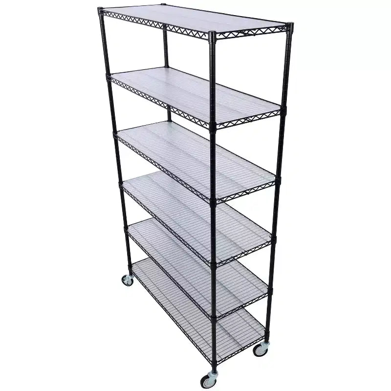 Étagère métallique à 6 niveaux de 2721 kg homologuée NSF – Support réglable robuste