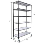 Étagère métallique à 6 niveaux de 2721 kg homologuée NSF – Support réglable robuste