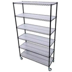 Étagère métallique à 6 niveaux de 2721 kg homologuée NSF – Support réglable robuste
