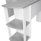 Bureau d'angle moderne en L – Bureau à domicile avec deux étagères latérales