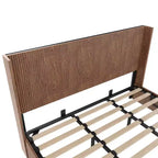 Cadre de lit extra-large à motif ondulé avec fonction de rangement relevable