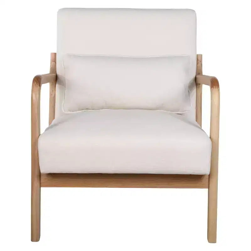 Fauteuil d'appoint moderne avec cadre en bois massif – Chaise d'appoint tapissée élégante