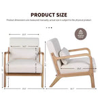 Fauteuil d'appoint moderne avec cadre en bois massif – Chaise d'appoint tapissée élégante