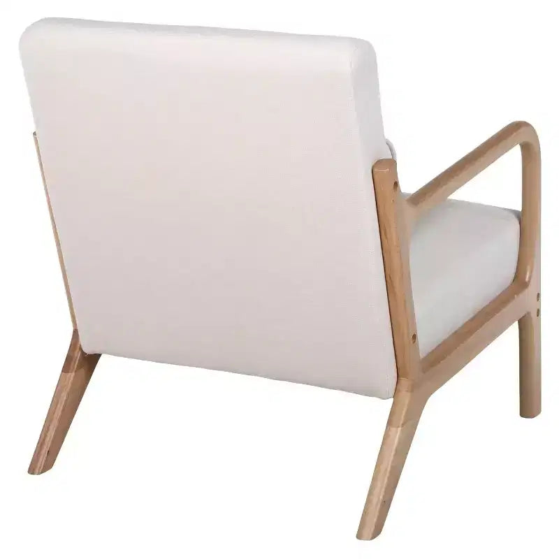 Fauteuil d'appoint moderne avec cadre en bois massif – Chaise d'appoint tapissée élégante