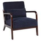 Fauteuil d'appoint moderne avec cadre en bois massif – Chaise d'appoint tapissée élégante