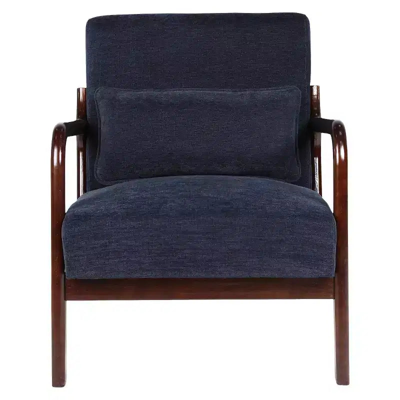 Fauteuil d'appoint moderne avec cadre en bois massif – Chaise d'appoint tapissée élégante