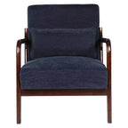 Fauteuil d'appoint moderne avec cadre en bois massif – Chaise d'appoint tapissée élégante
