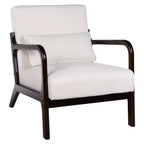 Fauteuil d'appoint moderne avec cadre en bois massif – Chaise d'appoint tapissée élégante