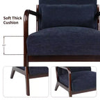Fauteuil d'appoint moderne avec cadre en bois massif – Chaise d'appoint tapissée élégante