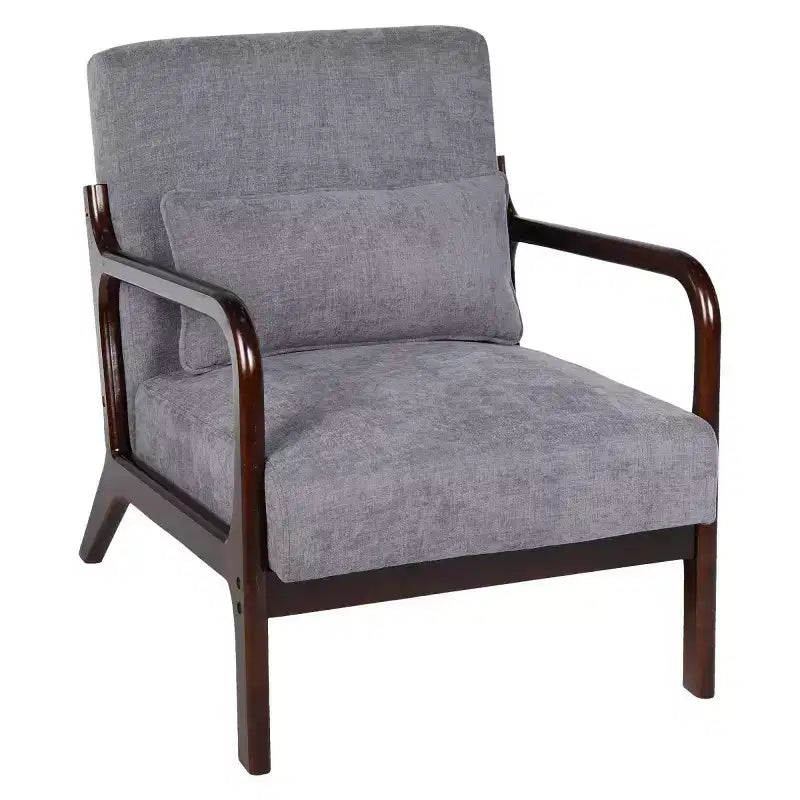 Fauteuil d'appoint moderne avec cadre en bois massif – Chaise d'appoint tapissée élégante