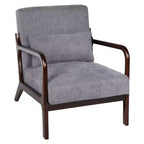 Fauteuil d'appoint moderne avec cadre en bois massif – Chaise d'appoint tapissée élégante