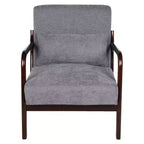 Fauteuil d'appoint moderne avec cadre en bois massif – Chaise d'appoint tapissée élégante