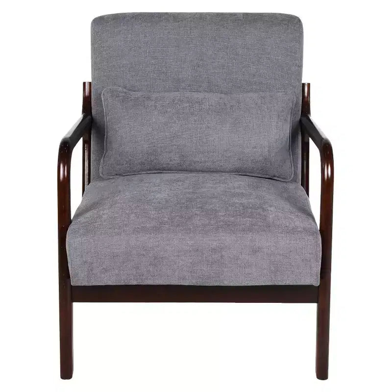 Fauteuil d'appoint moderne avec cadre en bois massif – Chaise d'appoint tapissée élégante