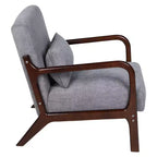Fauteuil d'appoint moderne avec cadre en bois massif – Chaise d'appoint tapissée élégante