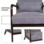 Fauteuil d'appoint moderne avec cadre en bois massif – Chaise d'appoint tapissée élégante