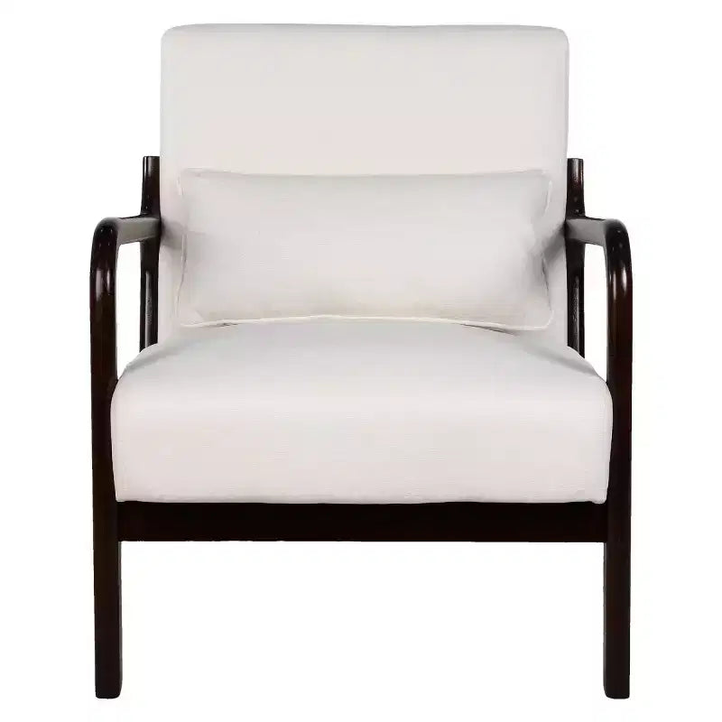 Fauteuil d'appoint moderne avec cadre en bois massif – Chaise d'appoint tapissée élégante