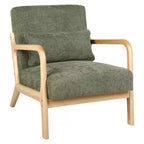Fauteuil d'appoint moderne avec cadre en bois massif – Chaise d'appoint tapissée élégante