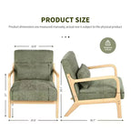 Fauteuil d'appoint moderne avec cadre en bois massif – Chaise d'appoint tapissée élégante