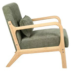Fauteuil d'appoint moderne avec cadre en bois massif – Chaise d'appoint tapissée élégante