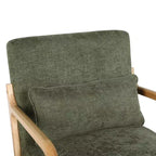 Fauteuil d'appoint moderne avec cadre en bois massif – Chaise d'appoint tapissée élégante