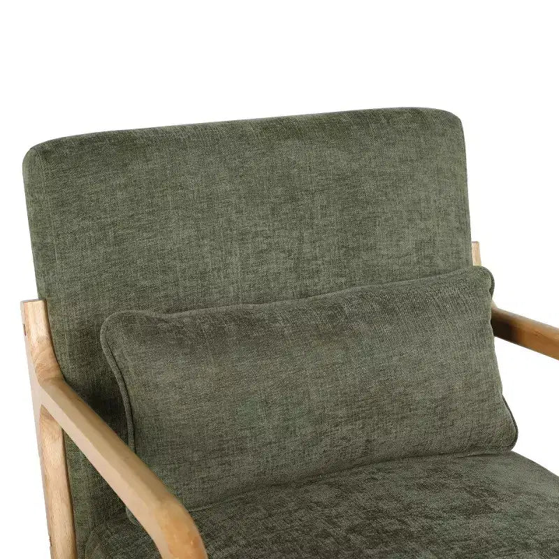 Fauteuil d'appoint moderne avec cadre en bois massif – Chaise d'appoint tapissée élégante