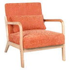 Fauteuil d'appoint moderne avec cadre en bois massif – Chaise d'appoint tapissée élégante