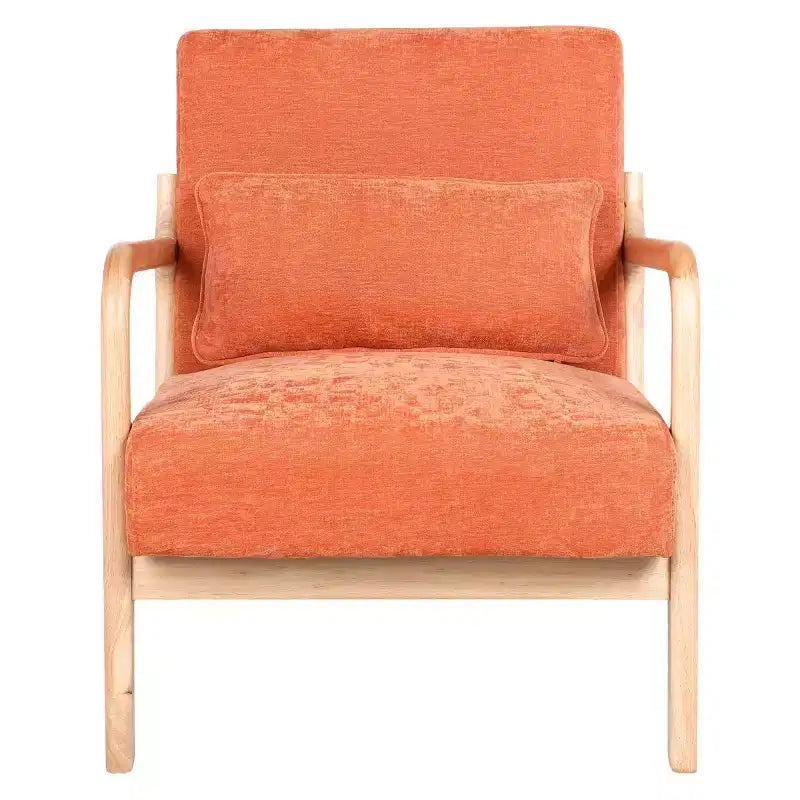 Fauteuil d'appoint moderne avec cadre en bois massif – Chaise d'appoint tapissée élégante