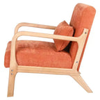 Fauteuil d'appoint moderne avec cadre en bois massif – Chaise d'appoint tapissée élégante